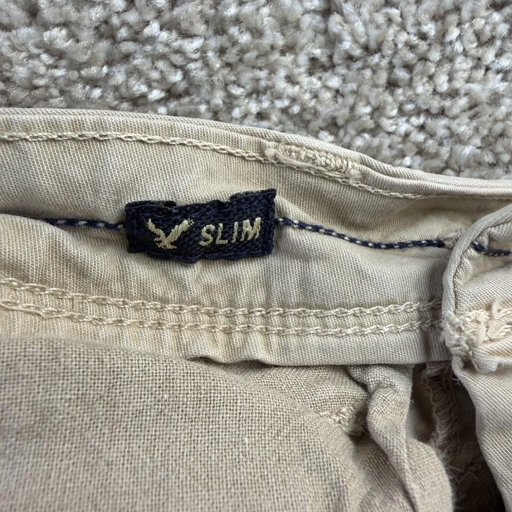 American Eagle Outfitters Chino Shorts Mens 30 Beige Extreme Flex Slim Fit